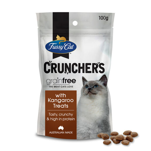 Fussy Cat Grain Free Crunchers with Kangaroo Cat Treat 100g – Real