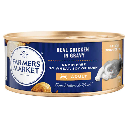 Farmers Market Grain Free Real Chicken in Gravy Wet Adult Cat Food 80g