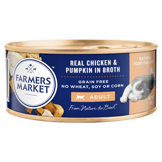 Farmers Market Grain Free Real Chicken & Pumpkin Broth Wet Adult Cat Food 80g