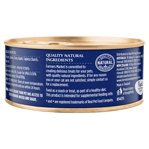 Farmers Market Grain Free Real Salmon and Apple in Broth Wet Adult Cat Food 80g