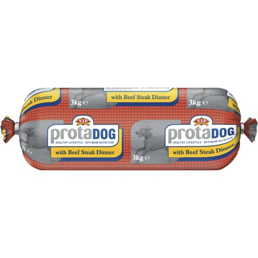 V.I.P. Petfoods ProtaDog with Beef Steak Dinner Chilled Adult Dog Roll 3kg