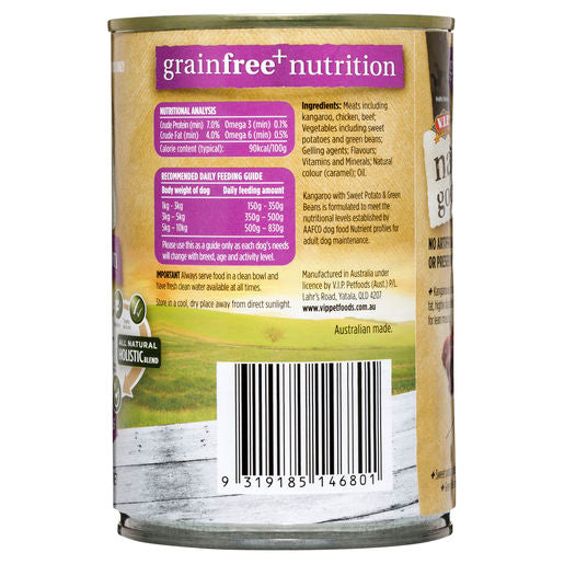 Natures Goodness Grain Free Kangaroo with Sweet Potato and Green Beans Adult Wet Dog Food 400g