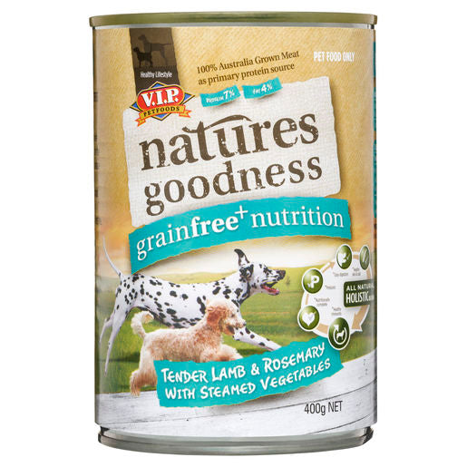 Natures Goodness Grain Free Lamb and Rosemary with Steamed Vegetables Adult Wet Dog Food 400g