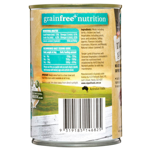 Natures Goodness Grain Free Lamb and Rosemary with Steamed Vegetables Adult Wet Dog Food 400g