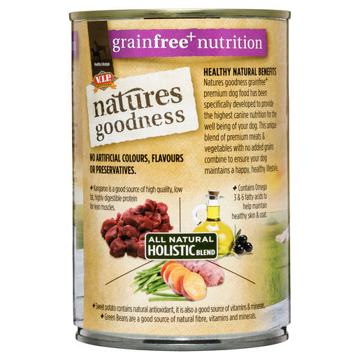 Natures Goodness Grain Free Kangaroo with Sweet Potato and Green Beans Adult Wet Dog Food 400g