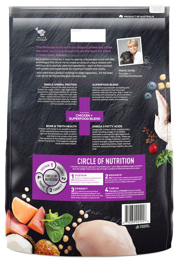 Billy + Margot Chicken + Superfood Blend Dry Adult Dog Food 9kg
