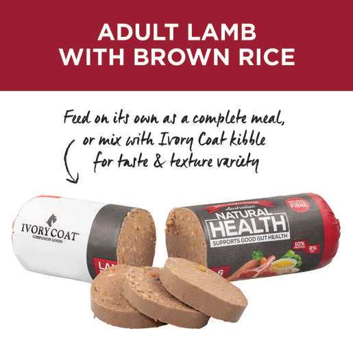 Ivory Coat Lamb & Brown Rice Chilled Dog Roll 1.4kg