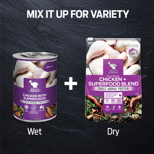 Billy + Margot Chicken + Superfood Blend Dry Adult Dog Food 9kg
