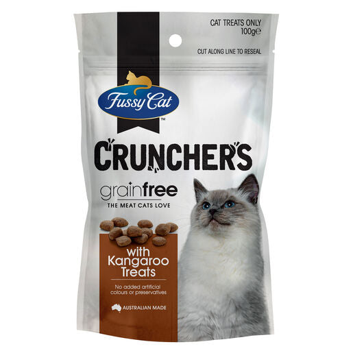 Fussy Cat Grain Free Crunchers with Kangaroo Cat Treat 100g