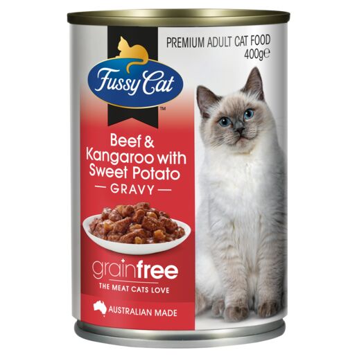 Fussy Cat Grain Free Beef and Kangaroo with Sweet Potato Wet Cat Food 400g