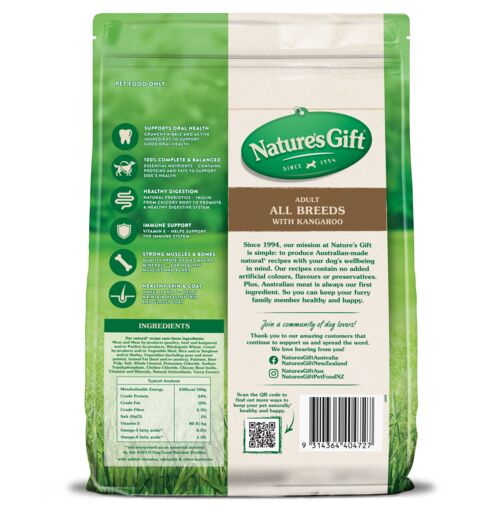 Nature's Gift Kangaroo Adult Dry Dog Food 2.5kg