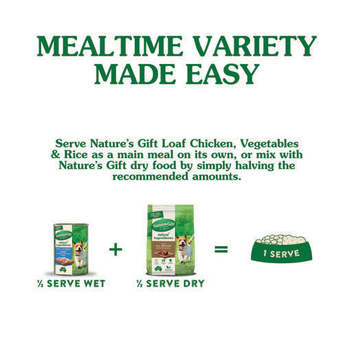 Nature's Gift Loaf Chicken, Vegetables & Rice Adult Wet Dog Food 1.2kg