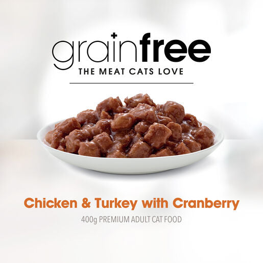 Fussy Cat Grain Free Chicken and Turkey with Cranberry Wet Cat Food 400g