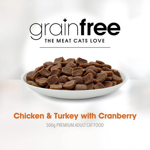 Fussy Cat Grain Free Chicken and Turkey with Cranberry Dry Cat Food 500g