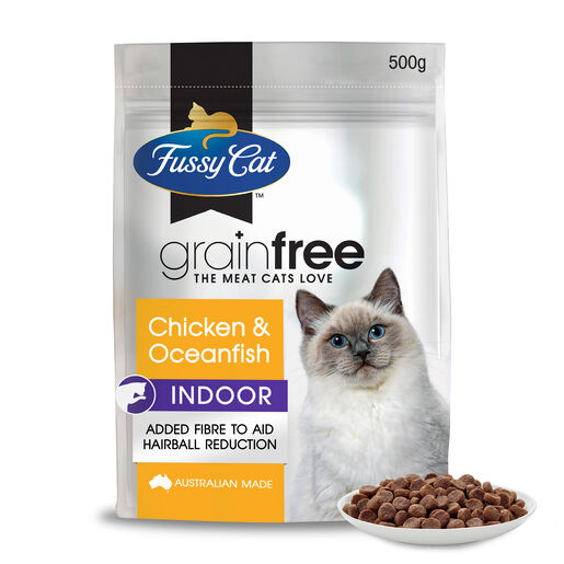 Fussy Cat Grain Free Indoor Chicken & Oceanfish Dry Cat Food 500g