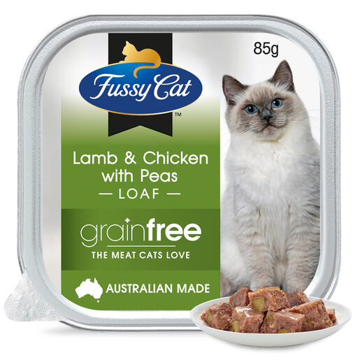 Fussy Cat Grain Free Lamb & Chicken with Peas Loaf Wet Cat Food 85g