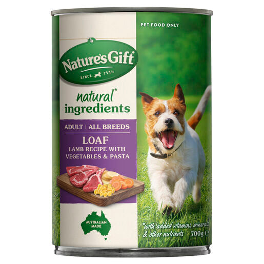 Nature's Gift Loaf Lamb Recipe with Vegetables & Pasta Adult Wet Dog Food 700g