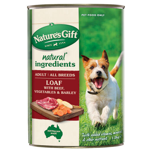 Nature's Gift Loaf Beef, Barley & Vegetables Adult Wet Dog Food 1.2kg