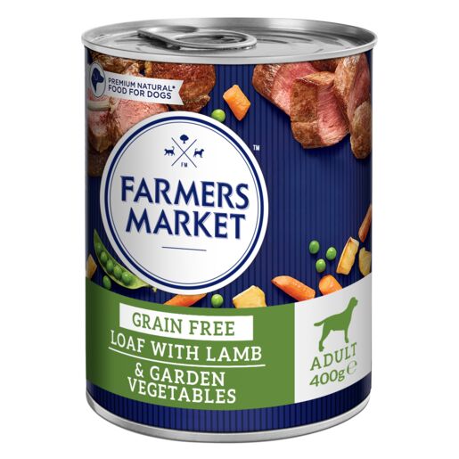 Farmers Market Grain Free Wet Adult Dog Food Lamb Loaf with Garden Veg 400g