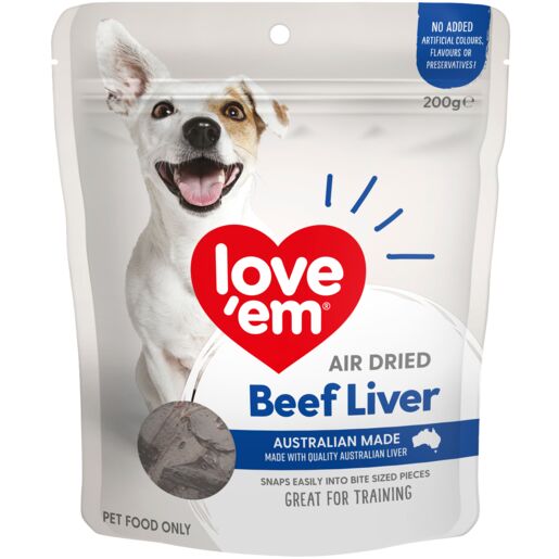 love'em Air Dried Beef Liver Dog Treats 200g