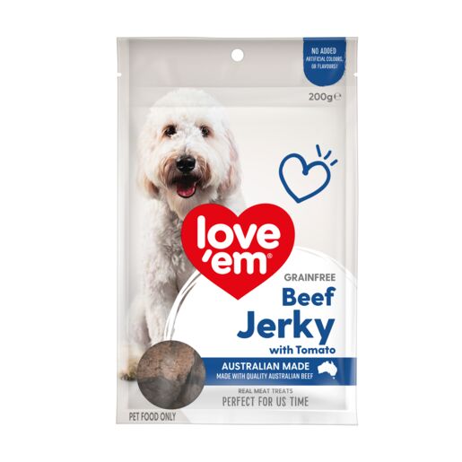 love'em Beef Jerky with Tomato Dog Treats 200g