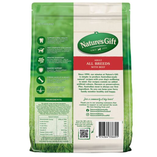 Nature's Gift Adult Dry Dog Food with Beef 2.5kg