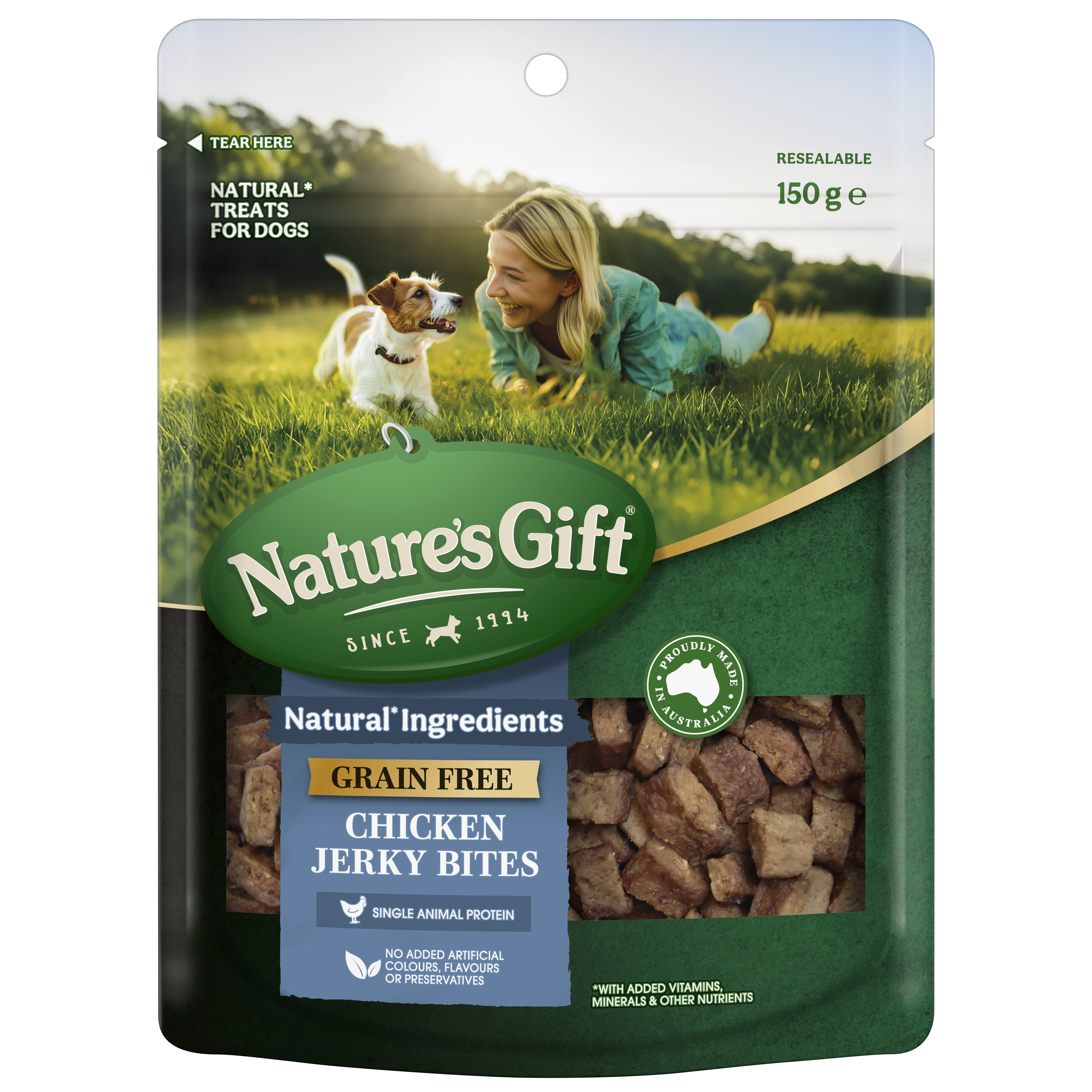 Nature's Gift Chicken Jerky Bites 150g