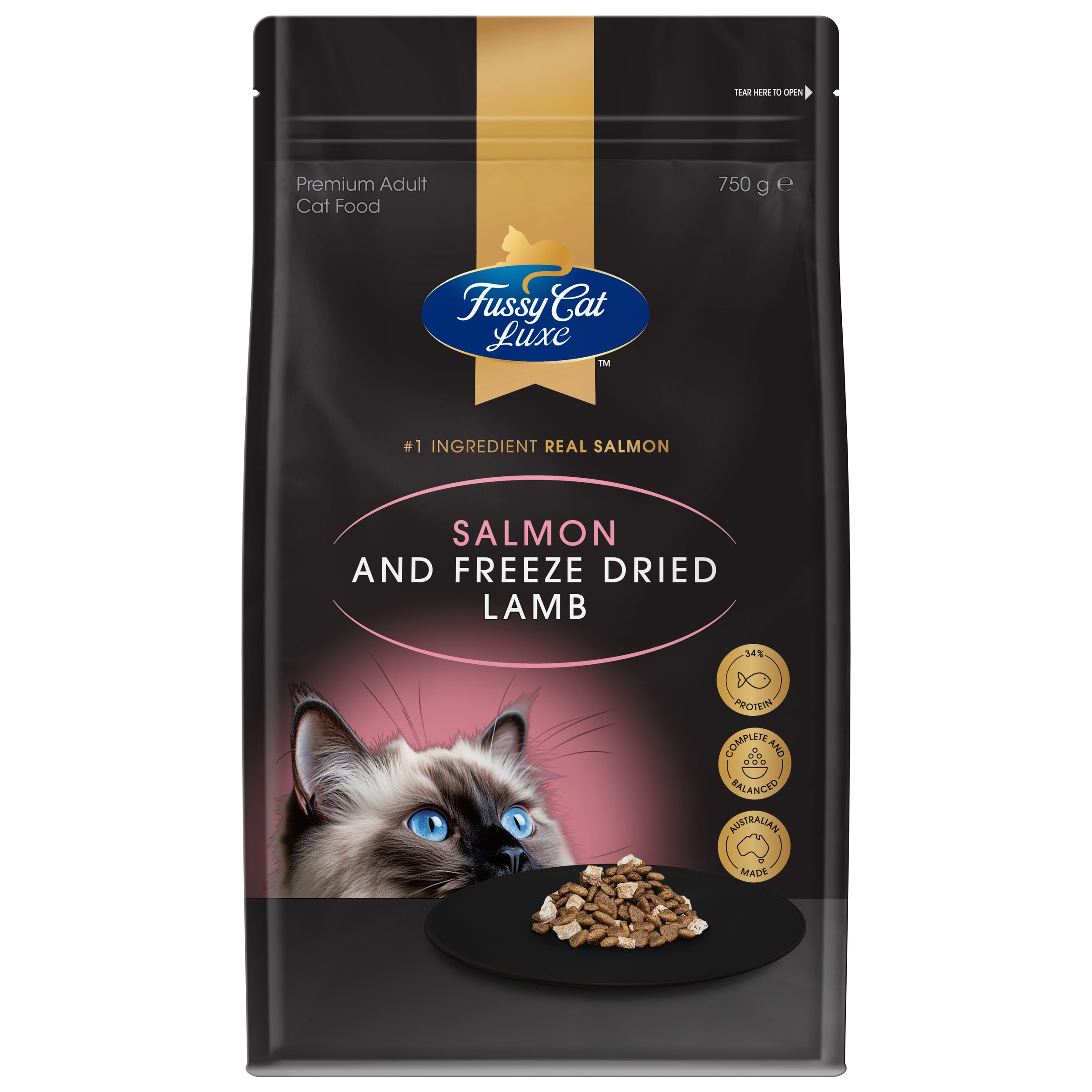 Fussy Cat Luxe Salmon and Freeze Dried Lamb 750g
