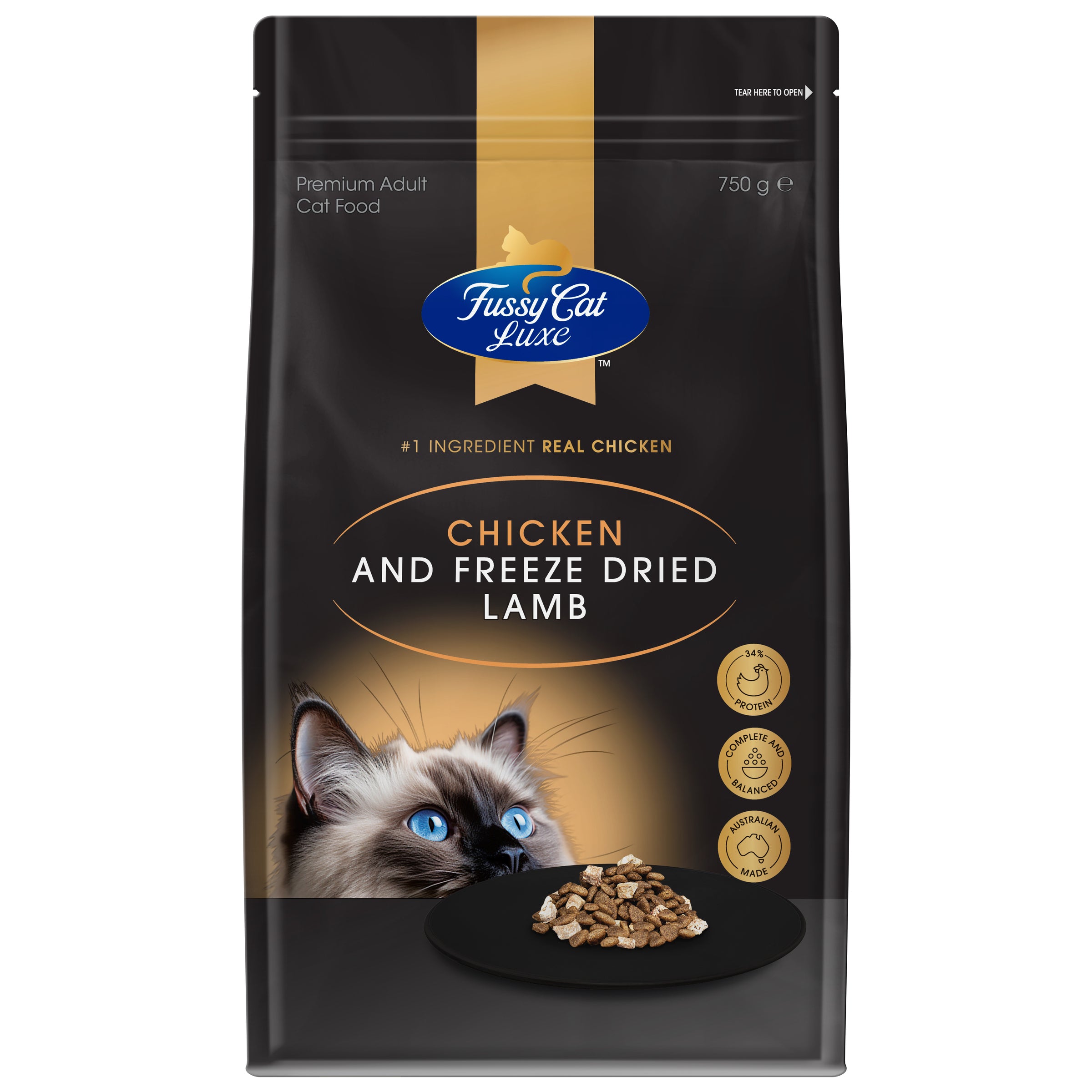 Fussy Cat Luxe Chicken and Freeze Dried Lamb 750g