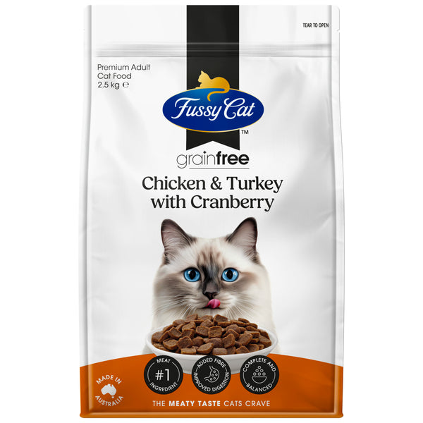 Fussy Cat Grain Free Chicken and Turkey with Cranberry Dry Cat Food 2.5kg