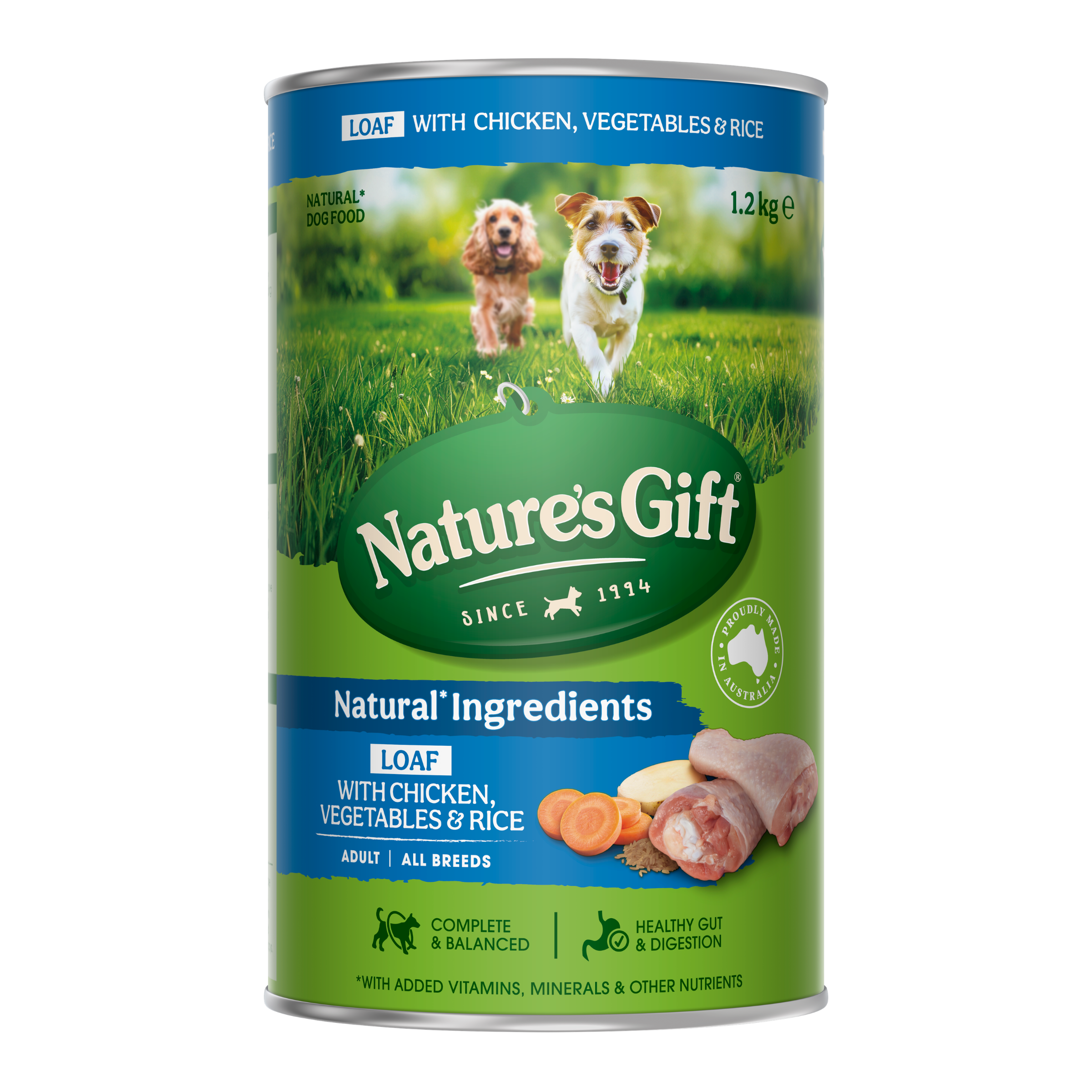 Nature's Gift Loaf Chicken, Vegetables & Rice Adult Wet Dog Food 1.2kg