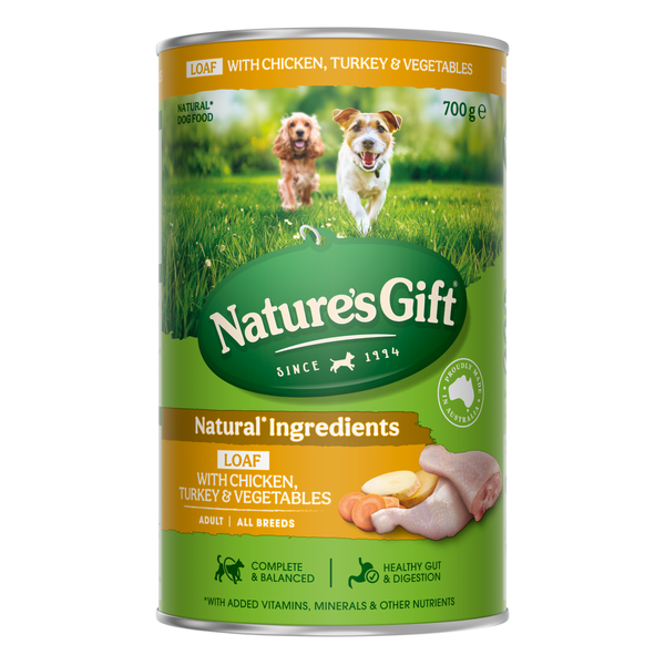 Nature's Gift Loaf Chicken, Turkey & Vegetables Adult Wet Dog Food 700g