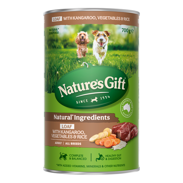 Nature's Gift Loaf with Kangaroo, Vegetables & Rice Adult Wet Dog Food 700g