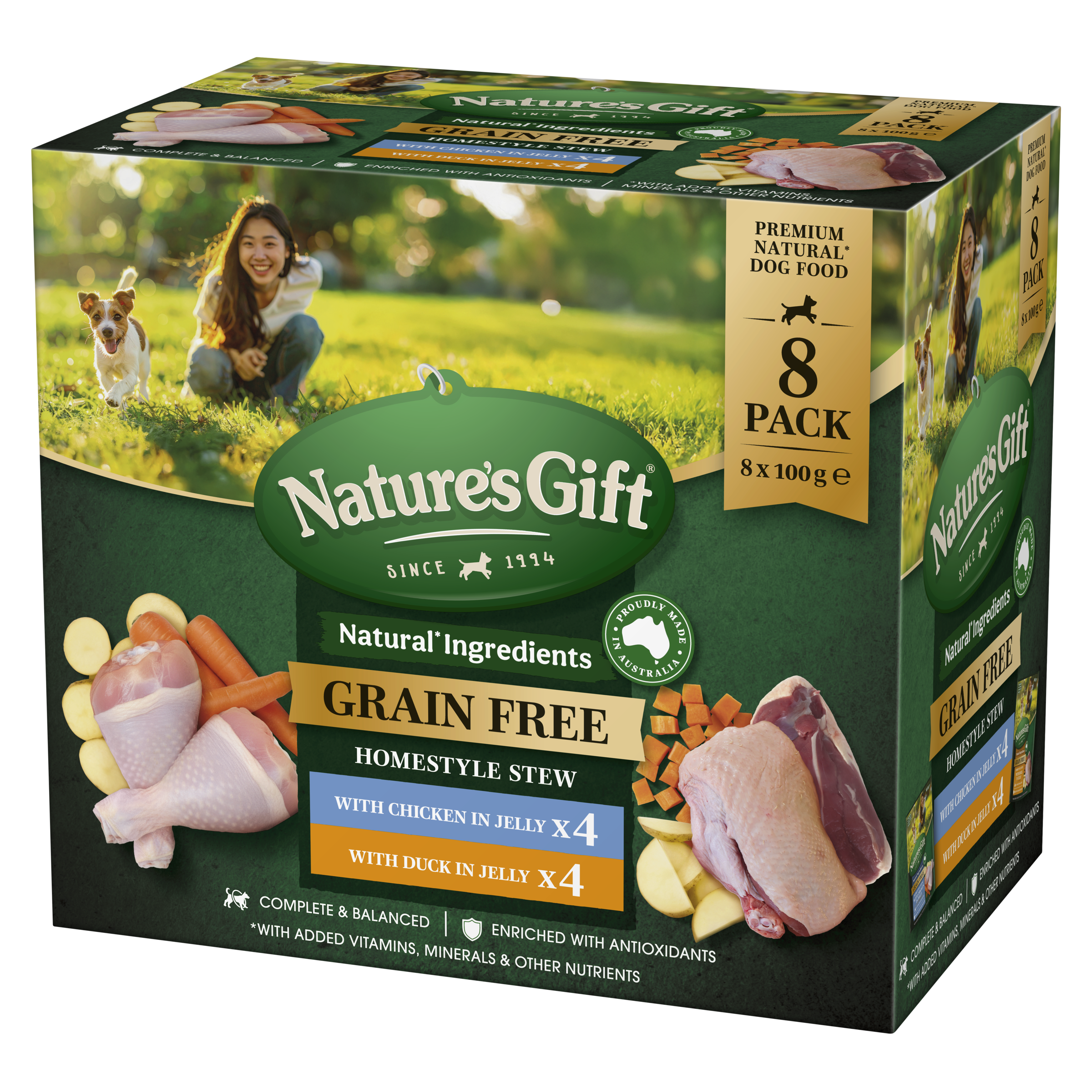 Nature's Gift Homestyle Stew in Jelly with Chicken & With Duck 8x100g