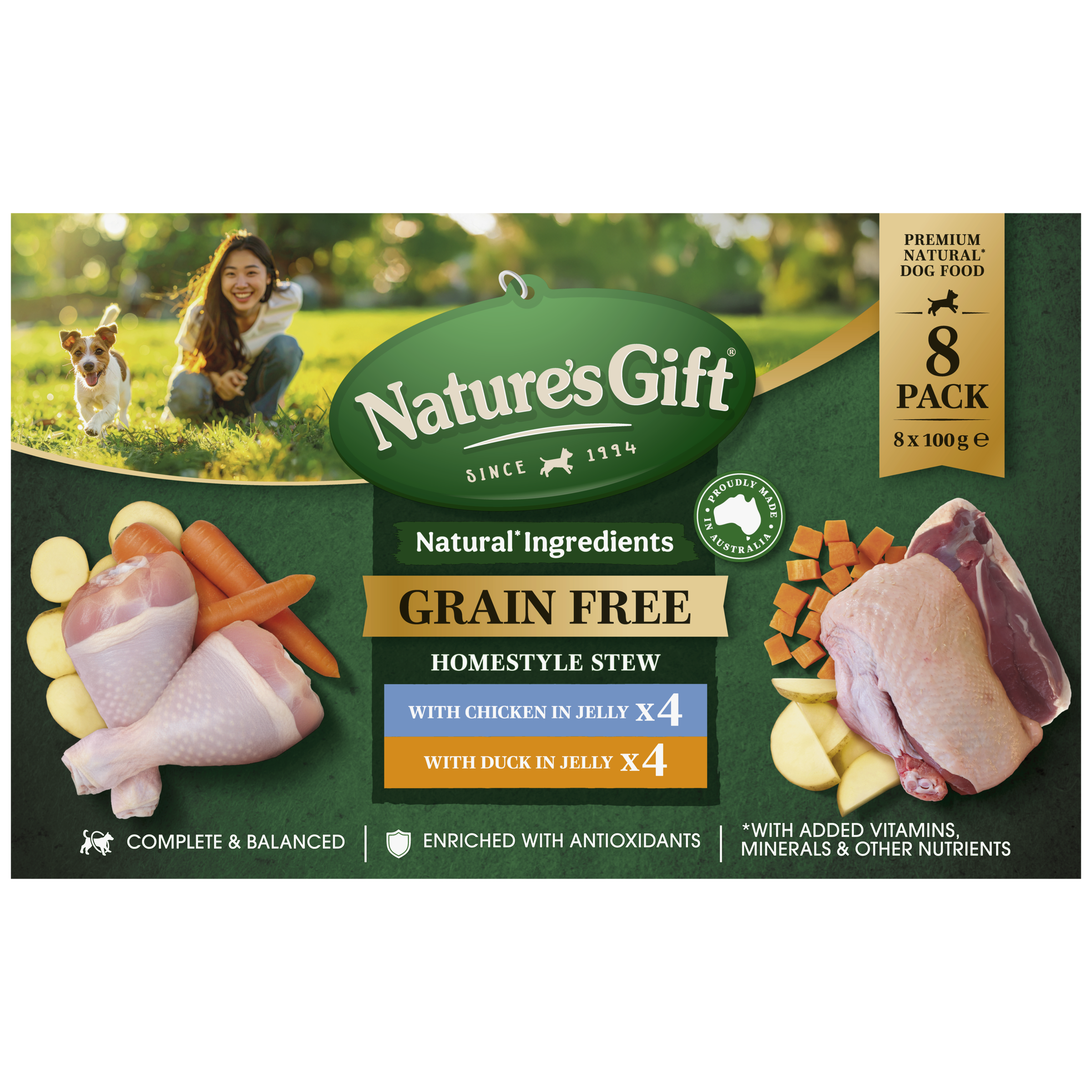 Nature's Gift Homestyle Stew in Jelly with Chicken & With Duck 8x100g