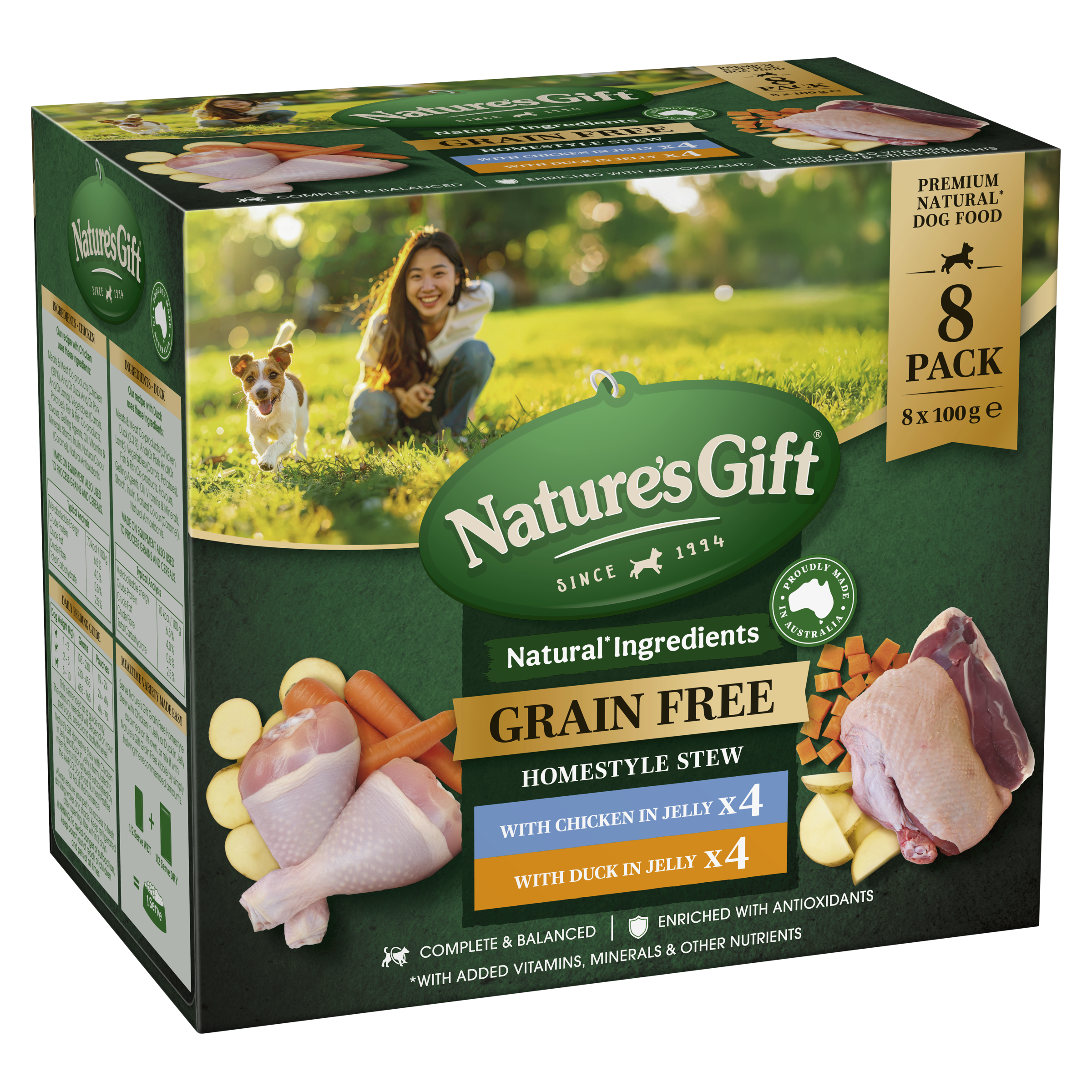 Nature's Gift Homestyle Stew in Jelly with Chicken & With Duck 8x100g
