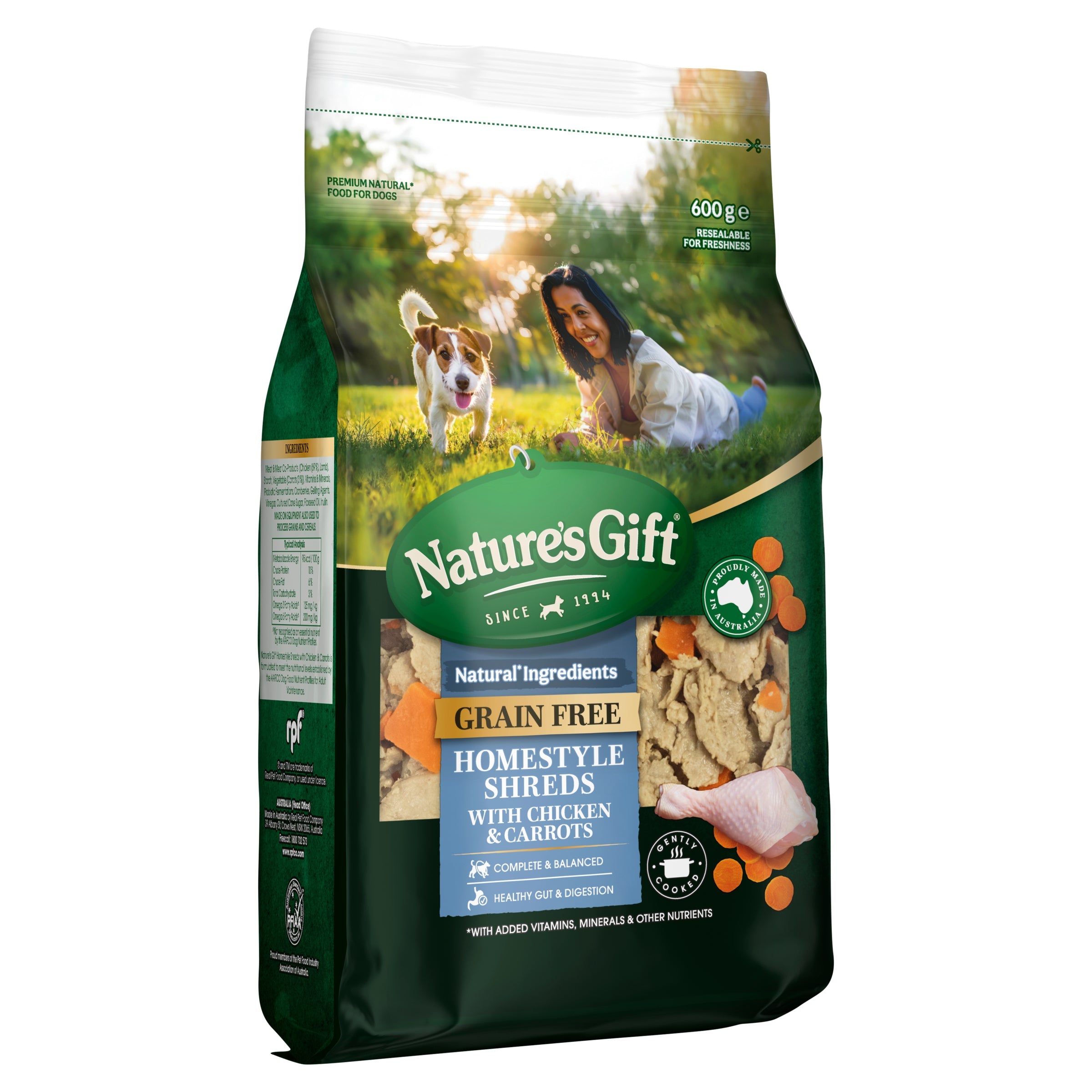 Nature's Gift Homestyle Shreds with Chicken & Carrots 600g