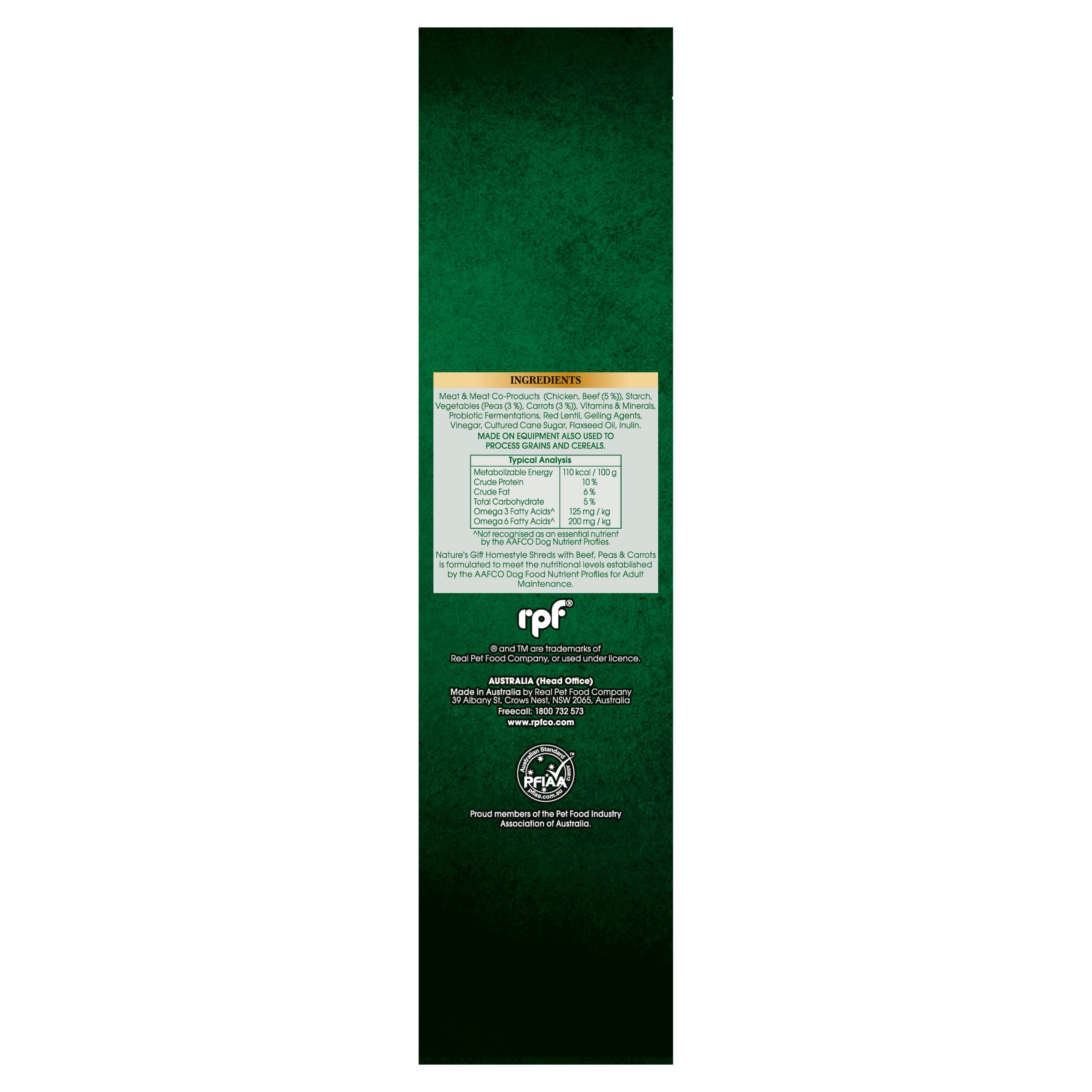 Nature's Gift Homestyle Shreds with Beef, Peas & Carrots 600g