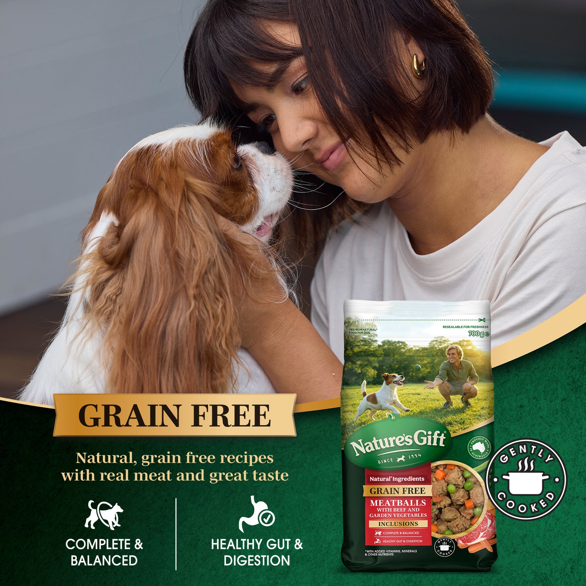 Nature's Gift Grain Free Meatballs with Beef and Garden Vegetables 700g