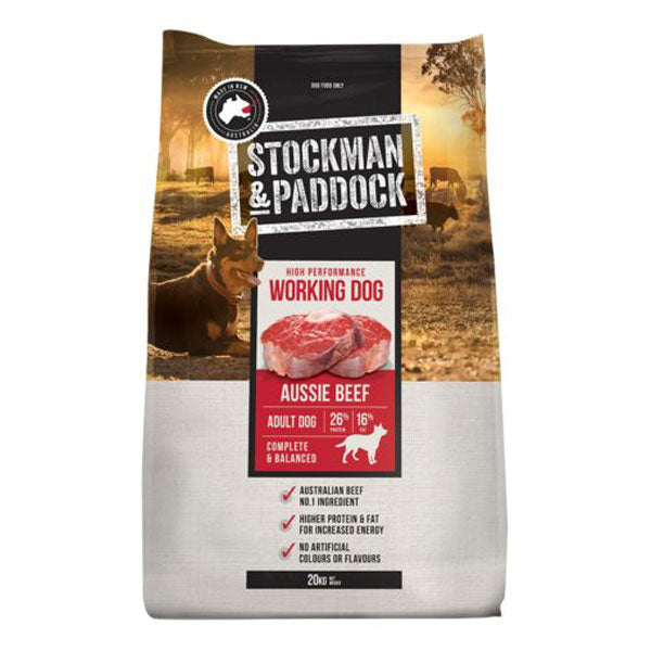 Stockman & Paddock Working Dog Aussie Beef Adult Dry Dog Food 20kg